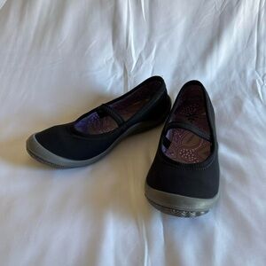 padded fabric mary jane slip ons